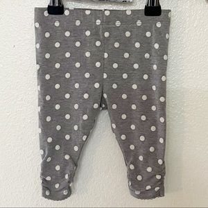 Circo- leggings, size 0-3 mos, gray w/white polka dots